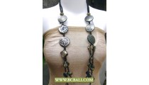 Black Colors Fashion Necklaces  Beads with Shells Nugets and Wooden